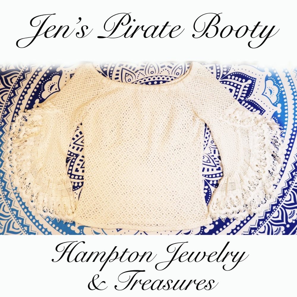 Enchanting Jen’s Pirate Booty for Free People Crochet White Top NWT - Picture 5 of 16